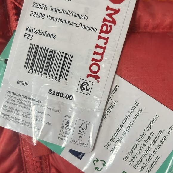 Marmot girls puffer down jacket , size M 8-10 years old - Picture 5 of 5